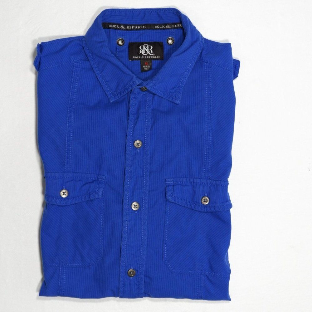 Rock & Republic Mens Shirt size M Blue color
